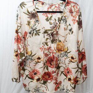 Dex Plus Size X - floral long sleeve shirt